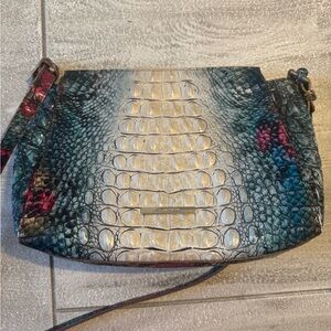 Brahmin Blue and Cream Crossbody Bag